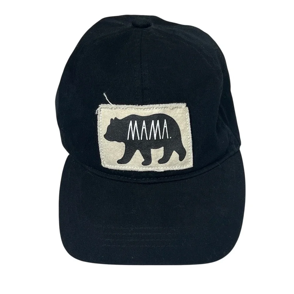 Rae Dunn Mama Bear Baseball Womens Cap‎ Black Slideback Adjustable Hat Bear